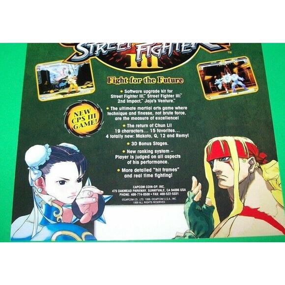 Street Fighter III 3rd Strike Arcade FLYER Original NOS Video Game Art - Picture 4 of 5